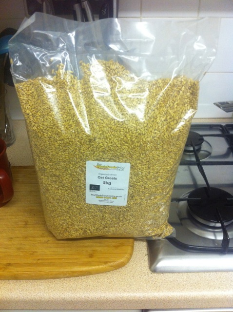 New oats day! Groats and steel-cut, via Amazon Prime.