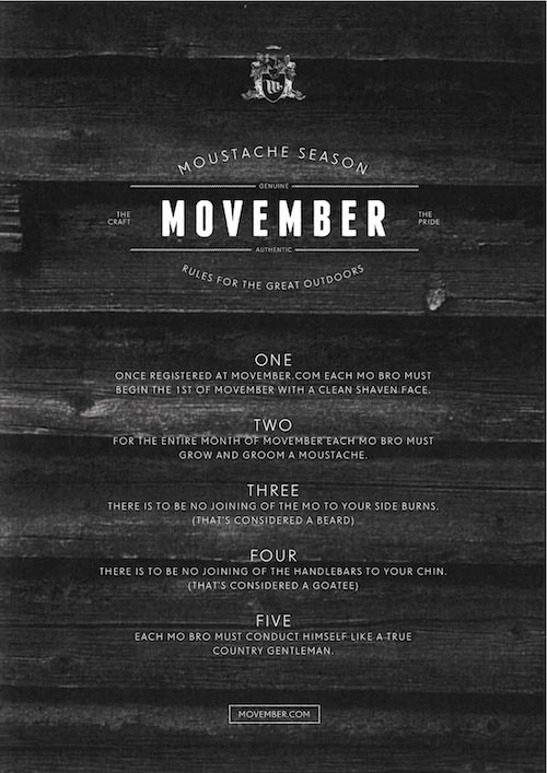 The Official Moustache Rules For Movember